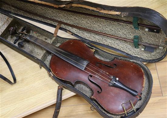 A holocaust survivor cased violin